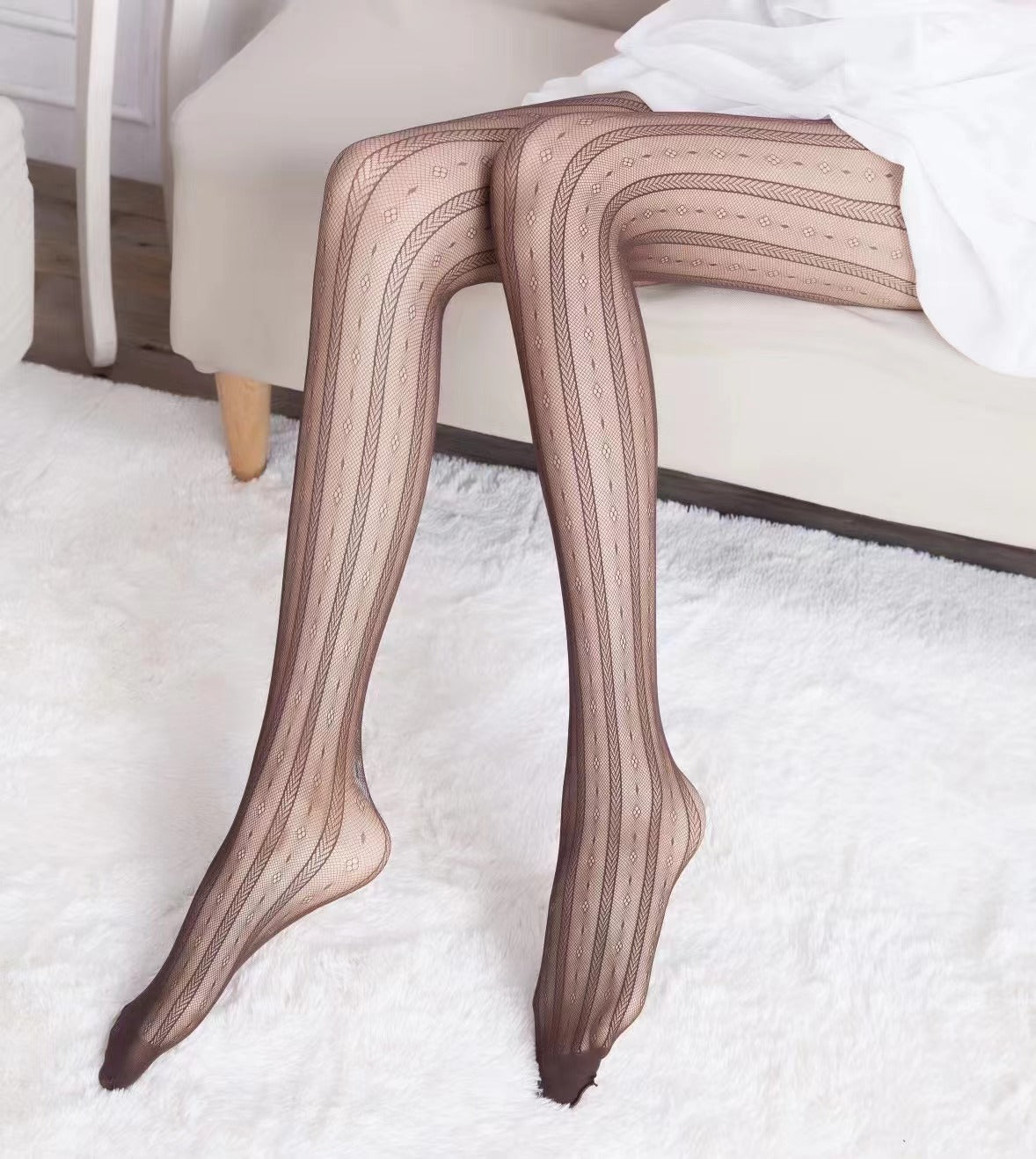 Coffee Patterned Hollow Out Pantyhose 01